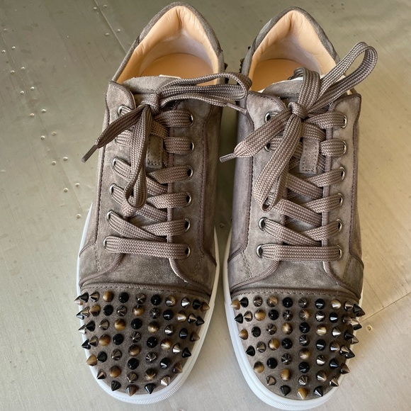 Christian louboutin seavaste orlato silex suede brown spike sneakers sz 41 main image 10